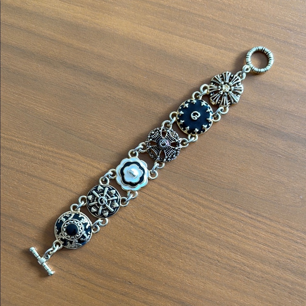 St. John Gold and Black Intricate Bracelet GUC